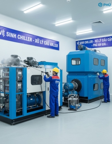 Vệ sinh chiller - Xử lý cáu cặn chiller
